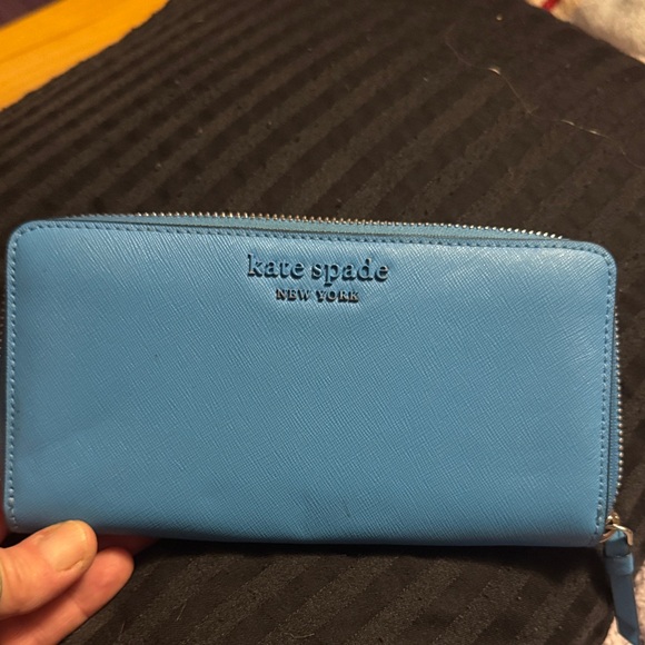 kate spade Handbags - Kate Spade Sky Blue Zip Wallet